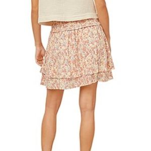 Aqua Floral Smocked Mini Skirt sz medium